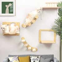 Usine en bois en quatre étapes chat escalier chat escalier échelle meubles avec corde en sisal
