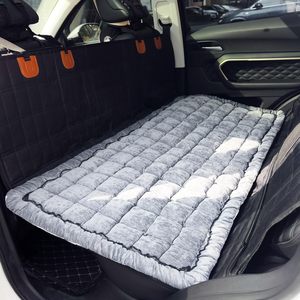 현대 럭셔리 미끄럼 방지 애완 동물 침대 매트 맞춤형 빨 모피 개 자동차 시트 커버 여행 격자 무늬 뒷좌석 자동차 용 개 침대 - Product Image 5