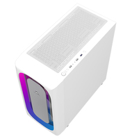 ALSEYE AI Pro Tower Sarung PC Gaming, dengan Panel Kaca Antigores dan Cincin Pencahayaan RGB Di Panel Depan