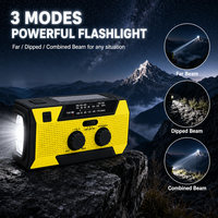 Radio NOAA con Alerta Meteorológica, Manivela Solar, Banco de Energía Recargable de 5000mAh, Linterna LED, Kit de Emergencia Portátil para el Hogar