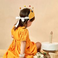 Sombrero de Corona Bordado a Mano para Bebés y Niños, de Lino y Algodón, Recuerdo Personalizado para Cumpleaños
