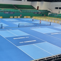 Tapis de terrain de pickleball professionnel en PVC pour salle de sport intérieure, surface robuste résistante à l'usure, vente en gros fabricant