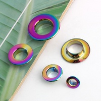 Oeillets plats en cuivre arc-en-ciel Nolvo World Fashion, œillets ronds en métal pressés, vente en gros, pièces pour vêtements, chaussures, bricolage, sacs
