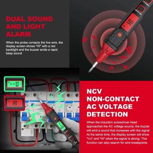 Testeur de tension numérique HABOTEST HT91CP DP 12-300V AC avec écran LCD, détection NCV et test de séquence de phase - Product Image 4