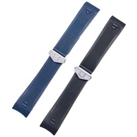 Bracelet de montre en silicone de luxe, 22mm, noir, bleu marine, pour Aquaracer Carrera Tag Heuer Formula 1