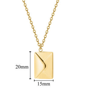 Collier avec pendentif médaillon <span class=keywords><strong>secret</strong></span> en forme d'enveloppe en acier inoxydable, cadeau de la Saint-Valentin, gravure personnalisée assortie, chaîne de lettres - Product Image 4
