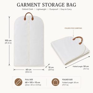 Sac de transport pour vêtements en tissu Oxford avec logo personnalisé, housse de costume durable à fermeture éclair avec poignée pour commandes en gros et voyages - Product Image 2