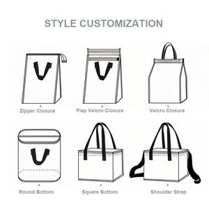 Golden Promotional Disposable Reusable Outdoor Non Woven logo Printed Food Delivery Lunch Bag Insulated Cooler Bag - Product Image 3