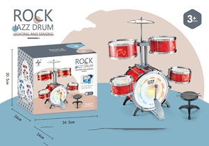 Wholesale Kids Lighting Sensing Jazz <b>Drum</b> Set Multi Color Optional Early Learning Rock <b>Drum</b> <b>Toy</b> With Stool For Gift - Product Image 4