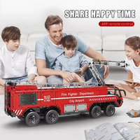 Camion de Secours et de Pompiers d'Aéroport Télécommandé APP RC 19004, Blocs de Construction, Jouet de Construction, 6653 Pièces, Échelle 1:8, Plastique ABS, Urgence