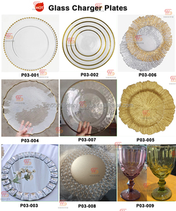 Platos de vidrio con efecto espejo LEDA, ecológicos, para bodas, eventos y fiestas, platos transparentes para la cena con borde plateado - Product Image 5