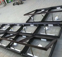 Villa moderne sur mesure avec fenêtre de toit en aluminium inoxydable à double vitrage insonorisé, ouverture coulissante pour toit plat