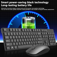 Set Keyboard dan Mouse nirkabel 2.4G, cocok untuk laptop kantor bisnis tipis dan ringan