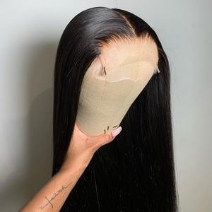 Perruque en dentelle frontale complète Msbeauty, cheveux humains vierges péruviens, cuticules alignées, densité 180%, dentelle HD, perruque droite avec fermeture en dentelle pour femmes noires - Product Image 1