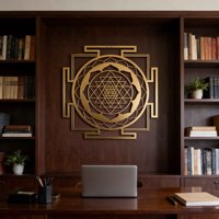 Art mural en métal Metatron Art déco en fonte Géométrie sacrée Méditation Sri Yantra Décoration spirituelle pour la maison à bas prix