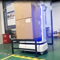 Robot logistik navigasi otomatis MiCity 2025 angkat 5cm beban 300kg Robot layanan pengiriman cerdas untuk gudang pabrik