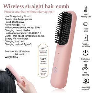 Mini Plancha de Pelo Inalámbrica con Pantalla LCD, Recargable por USB, 2 en 1, Multitemperatura, Rizador de Pelo Portátil para el Hogar - Product Image 4
