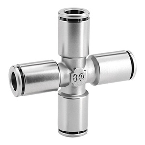 Brass <b>Quick</b> Coupler 6 8 10 12mm Equal Diameter Cross Type Pneumatic Air Tube <b>Connector</b> - Product Image 1