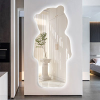 Miroir mural LED intelligent en verre éclairé, forme extraterrestre, pleine longueur, irrégulier, pour salon, miroir de dressing, décoration artistique pour la maison