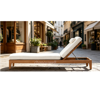 Silla Tumbona de Madera de Teca para Exteriores de Estilo Moderno, Hermoso Diseño, Muebles para Jardín, Conciertos Musicales y Descanso