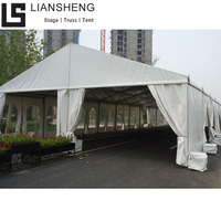 Grandes tentes d'extérieur en aluminium personnalisées de 15m x 30m et 20m x 30m, blanches et transparentes, pour salons professionnels et événements religieux, à vendre