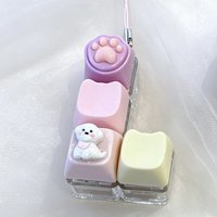 Nouveau porte-clés personnalisé 2026 en plastique avec 4 touches, clavier anti-stress, lumière LED, motif griffes de chien et de chat, breloque de sac