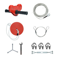 Kit de tyrolienne robuste pour enfants et adultes avec accessoires complets, câble en acier, chariot, siège à disque, frein à ressort