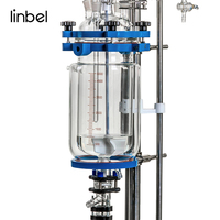 USA Instock Réacteur batch pilote 5L Réacteur en verre double couche à double enveloppe avec colonne de rectification et condenseur