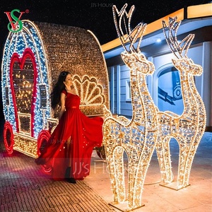 Decorazione commerciale all'aperto della strada del giardino di natale bianco ha condotto la luce della carrozza del cavallo - Product Image 5