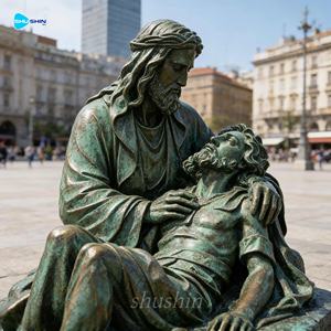 Famosa Estatua de Latón de Jesús de la Religión Católica Cristiana, Cuadecuarto Estación, Jesús a Tamaño Real en el Túmulo, Escultura de Bronce - Product Image 5