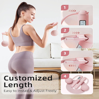 Compteur sans fil à longueur réglable Balle sans fil pondérée exercice Fitness Musculation Écran LCD Corde à sauter pour femmes