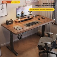 Escritorio Eléctrico Elevable de Madera Maciza Yazhi para Hogar, Estudio, Juegos de Computadora y Oficina, Estación de Trabajo Ajustable con Ruedas