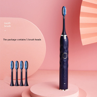 Poils souples électriques rechargeables professionnels étanche IPX7 compagnon de dents saines brosse à dents sonique