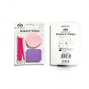 Juego de Brochas de Maquillaje Modernas, Brocha para Labios y Esponja de Maquillaje Cuadrada y Redonda de Plástico, Paquete Promocional de 12 Piezas con Impresión Offset - Product Image 1