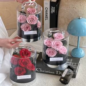 Regalo <span class=keywords><strong>de</strong></span> San Valentín para Novia, Propuesta <span class=keywords><strong>de</strong></span> Matrimonio, Regalo <span class=keywords><strong>de</strong></span> Cumpleaños para Novia, Rosas Eternas Preservadas Portátiles en Forma Cilíndrica - Product Image 2