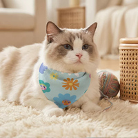 Großhandel Haustier-Bandanas mit Individuellem LOGO-Druck, Verstellbare Weiche Baumwoll-Polyester Katzen-Bandanas, Langlebige Dreieckige Hunde-Halstücher