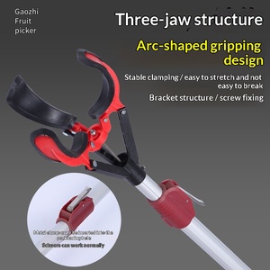 Nouvel outil rétractable en acier inoxydable rouge à trois griffes antidérapant et résistant à l'usure pour la cueillette des pommes et des kakis - Product Image 4