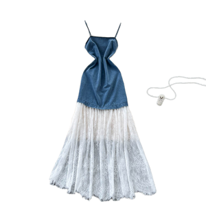 Vestido Casual de Mezclilla con Encaje para Mujer de Sheines Bail Sshein, Venta al por Mayor de Estilos Variados, Inventario de Ropa Shshaples - Product Image 1