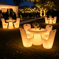 Table lumineuse LED étanche pour extérieur, recyclable, résistante aux UV, personnalisable, pour restaurant, événement, banquet, usage commercial