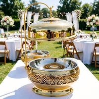 Plats de service ronds suspendus de luxe pour buffet d'hôtel et de mariage, ensemble chauffe-plats pour la restauration et les restaurants