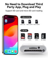 Lector de Tarjetas SD USB-C para iPhone 15 y 16, Plug and Play, Sin Necesidad de Aplicaciones, Visor de Cámaras de Seguimiento, Cámaras de Caza y Cámaras de Coche