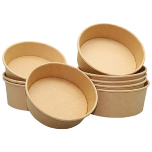High Quality Environmental Degradable Disposable Soup Paper Cup Salad Bowl Bamboo Can Be Taken Out of the Soup Bowl