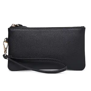 Women Clutch handbag Large Capacity Lady Evening Bags Casual Girl Envelope Bag Wrist Wrap Real Leather Clutches Wallet