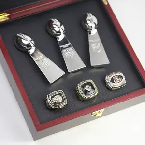 19811988 2021 Cincinnati Bengals Afc American League Football Championship Ring Set With 10cm Trophy Wooden Box Set