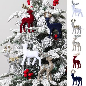 Albero di natale ornamenti di cervo inverno plastica Glitter renna appeso figurina ornamento per la casa simpatici regali di cervo di natale - Product Image 1