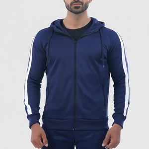 Sudadera con Capucha de Forro Polar de Poliéster/Algodón Bordada de Invierno de Moda - Suéter Elástico Suave para Hombre Estilo Urbano - Product Image 1
