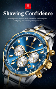 Reloj de Pulsera de Cuarzo para Hombre Poedagar 815 de Acero Inoxidable de Lujo, Resistente al Agua, Luminoso, Cronógrafo - Product Image 3