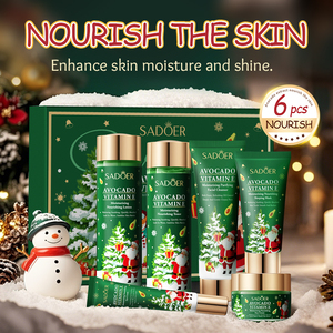 Coffret Cadeau de Soins Visage Noël Avocat Nourrissant Six Pièces : Hydratant, Éclaircissant et Anti-Âge à la Vitamine - Product Image 2