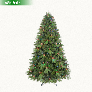 Grand arbre de Noël artificiel en PVC à piles avec base, éclairage LED de haute qualité, respectueux de l'environnement. - Product Image 1