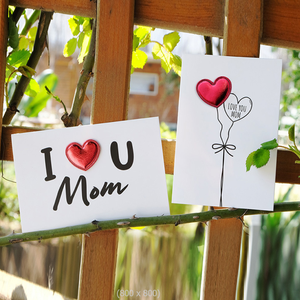 Novo DIY Couro Amor 3D Coração Cartões Dia das Mães Cartões <span class=keywords><strong>Handmade</strong></span> Cartões Presentes - Product Image 2